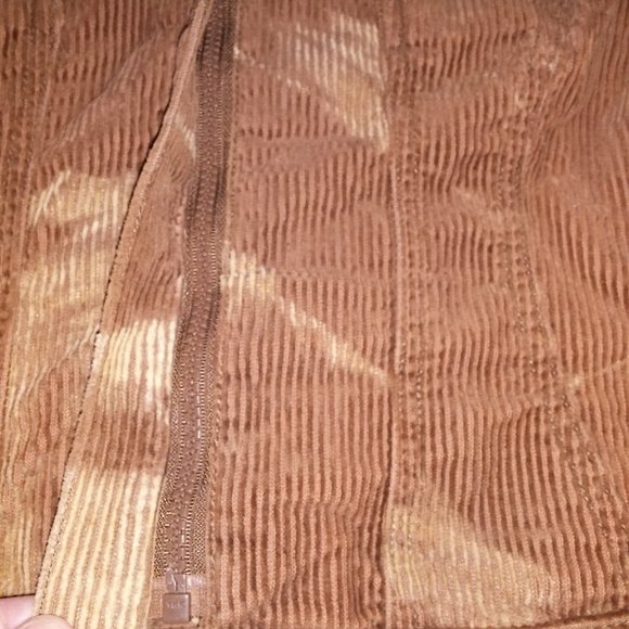 Fubu Jacket Women Small Corduroy Y2K Brown Tan Zip Up Pit to‎ Pit 17" Length 18" - Picture 8 of 12